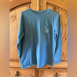 Women’s Ivory Ella blue white paisley elephant long sleeve t-shirt - size S